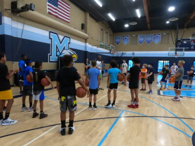 young boys in basketball camp in San Diego
